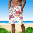 thumbnail image 2 of NOLDARES Mens Summer Hawaii Beach Shorts Cotton Stretch Drawstring Casual Shorts with Pockets(White,2XL), 2 of 6