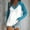 Sky Blue, variant on Blmnix Patchwork Tunic Elegant Tops for Women Brown Color Block Womens Blouses Fall V-Neck Long Sleeve Blouses