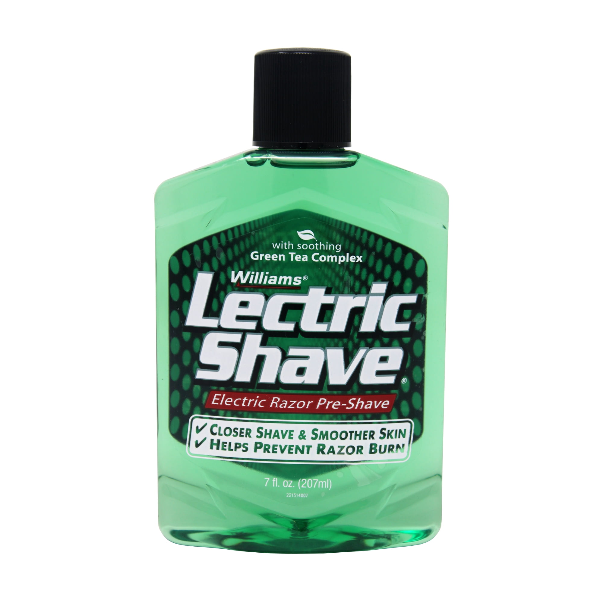 Williams Lectric Shave Electric Razor Pre-Shave Liquid Green Tea Complex, 7 Oz