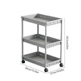 thumbnail image 5 of Storage Rolling Cart, 3 Tier Laundry Room Organization Utility Cart Bathroom Organizer Mobile Shelving Unit Shelves Multi-Functional Trolley, Gray, 5 of 6