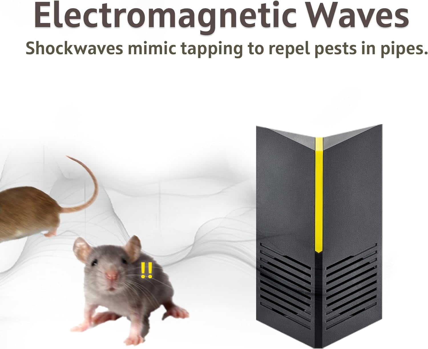 Ultrasonic Indoor Plug-in Bluetooth Rodent Repeller, Indoor Rodent Repellent for Home, Kitchen, Office, Storage, Restaurant, Rat, Mouse Traps, Mice, repelente ultrasónico de roedores, ratón, rata