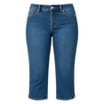 thumbnail image 4 of Daznico Women's High Waist Stretch Denim Fit Side Slit Hem Capri Jeans Breathable Casual Everyday Trousers,3XL, 4 of 4