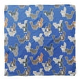thumbnail image 4 of Bimba Blue Cats Geometric Printed Pure Silk Scarf For Hair Neck Head Bandanas For Women 40 x 40 Inches, 4 of 6