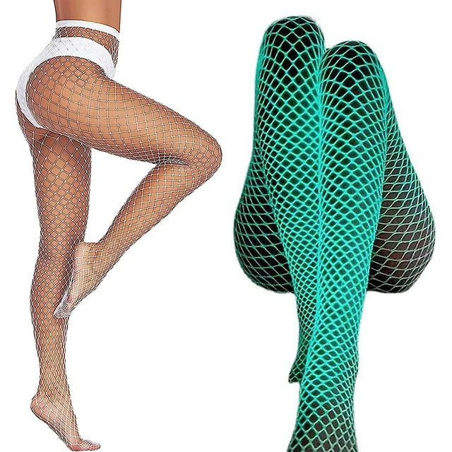 Medias de red que brillan en la oscuridad Leggings, cintura alta, medias elásticas brillantes, pantimedias, pantimedias huecas blancas para mujer