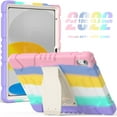 thumbnail image 2 of K-Lion for iPad 10.9" 10th Gen 2022 Hybrid Rugged Case with Built-in Hidden Kickstand Full Body Protection Shockproof Scratch-Resistant Durable Case for iPad 10th Gen,Colourfulpink, 2 of 9