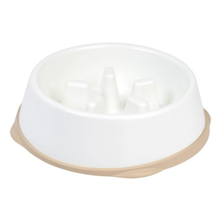 UPC: 0762016474342 | IRIS USA  10  Large Slow Feeding Dog Bowl for Long Snouted Pets  White/Beige