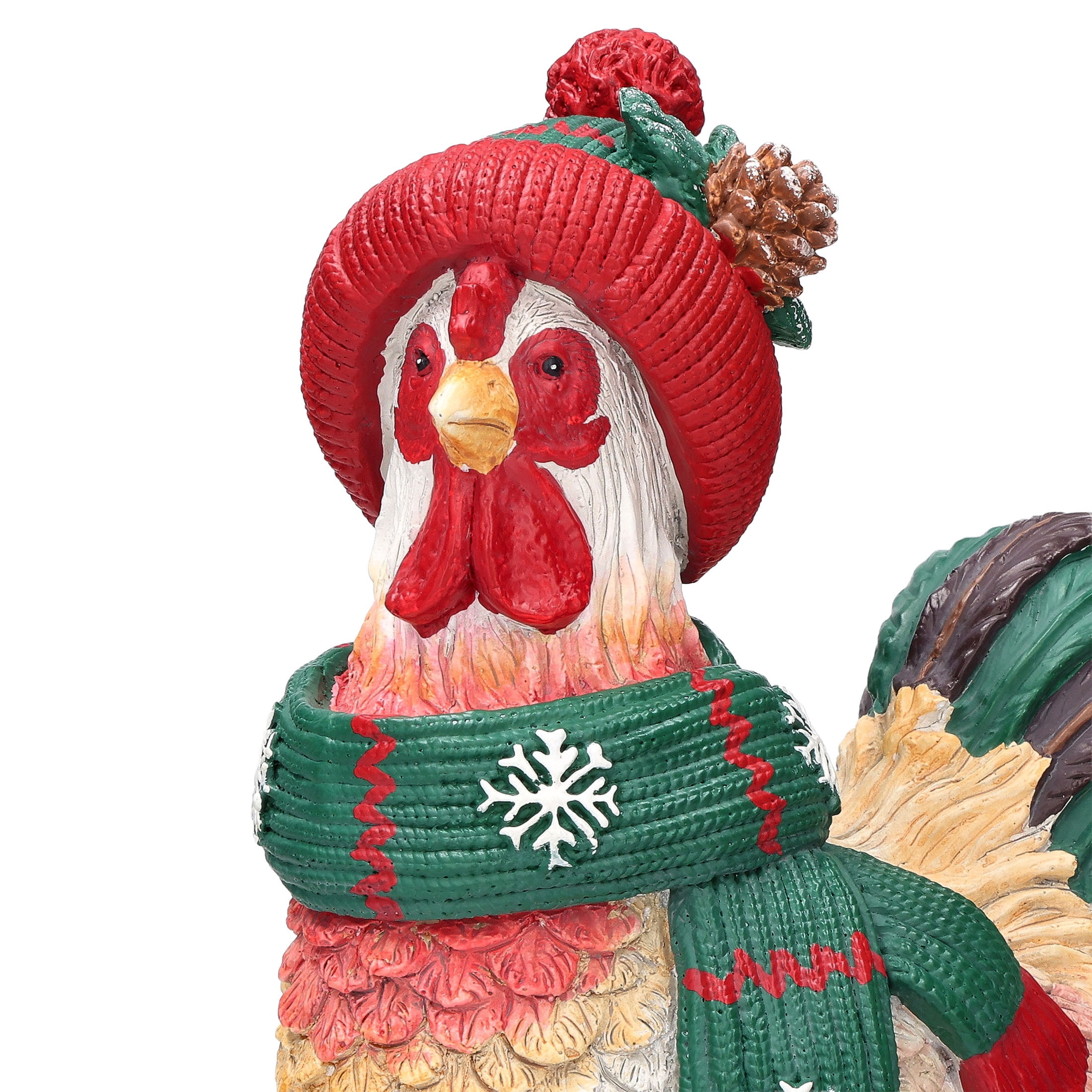 Rooster with Hat and Scarf Christmas Decoration, Multicolor, 10", by Holiday Time