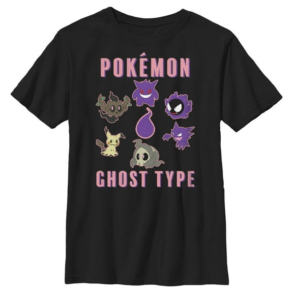 Boy's Pokemon Ghost Type Group Graphic Tee Black Small