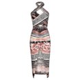 thumbnail image 4 of Women's 2 Piece Multi Wear Outfits Sexy Halter Neck Criss Cross Backless Crop Top Ruched Split Skirts Sets Clubwear, 4 of 7