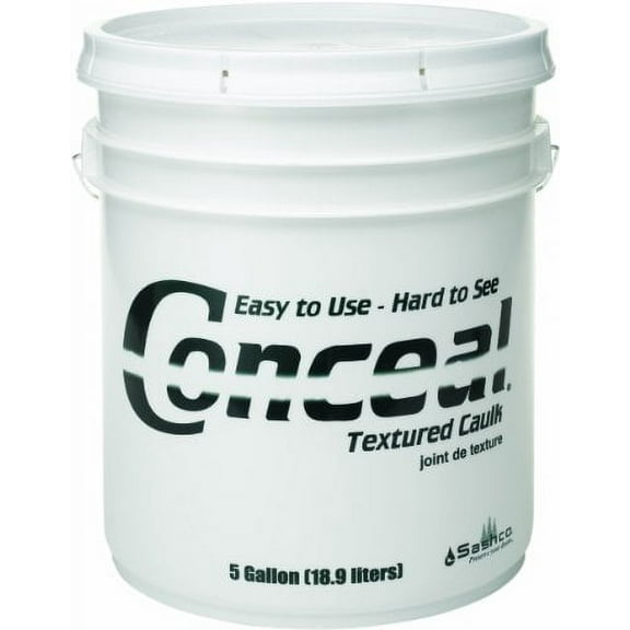 Sashco 46035 Conceal Acrylic Latex Textured Caulk, 5Gallon Pail, Golden