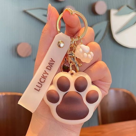 Cartoon Cats Paw Keychain for Girl, Cute Keychain, Car Ornament, Backpack Pendant, Couple's Gifts, Bag Accessory