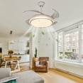 thumbnail image 3 of 42-Inch Ceiling Fan with LED Light, Remote Control, 6 Wind Speeds, Energy-Efficient, Quiet Operation, Pure Copper Motor for Home, 3 of 7
