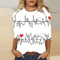 thumbnail image 2 of Htigea Womens Valentines Day Tops Womens T Shirts,Women's Pink Short Sleeve Valentine's Day Gifts for Wife Shirts Sweetheart Print Crew Neck Casual Tops White,XXXL, 2 of 5