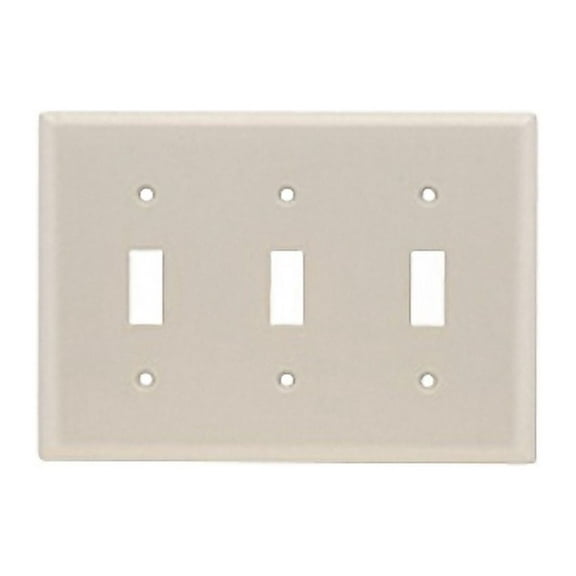 Pass and Seymour TP3LA Light Almond Three Gang Toggle Light Switch Wall Plate