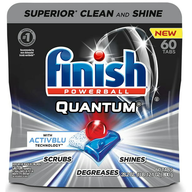 Finish Quantum Dishwasher Detergent Tabs, Ultimate Clean and Shine, 60