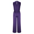 thumbnail image 3 of Baikeli Women Rompers Summer Clearance Women's Casual Solid Color Round Neck Pocket Sleeveless Wide Jumpsuits Rompers Women's Jumpsuits Rompers Overalls, 3 of 6