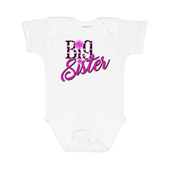 Inktastic Big Sister with Polka Dots Girls Baby Bodysuit