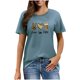 thumbnail image 1 of Mujeres Manga Corta de Verano Tops Pascua Impresa Cuello Redondo, Blusa de Moda Casual para la Primavera, 1 of 5
