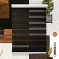 thumbnail image 2 of MOOD Zebra Shades for Windows | Custom Size + Cordless + Durable and Stylish Roller Shade | Day and Night Dual Layer Combi Blind | Charcoal (Light Filtering) | 59"W x 48"H, 2 of 9