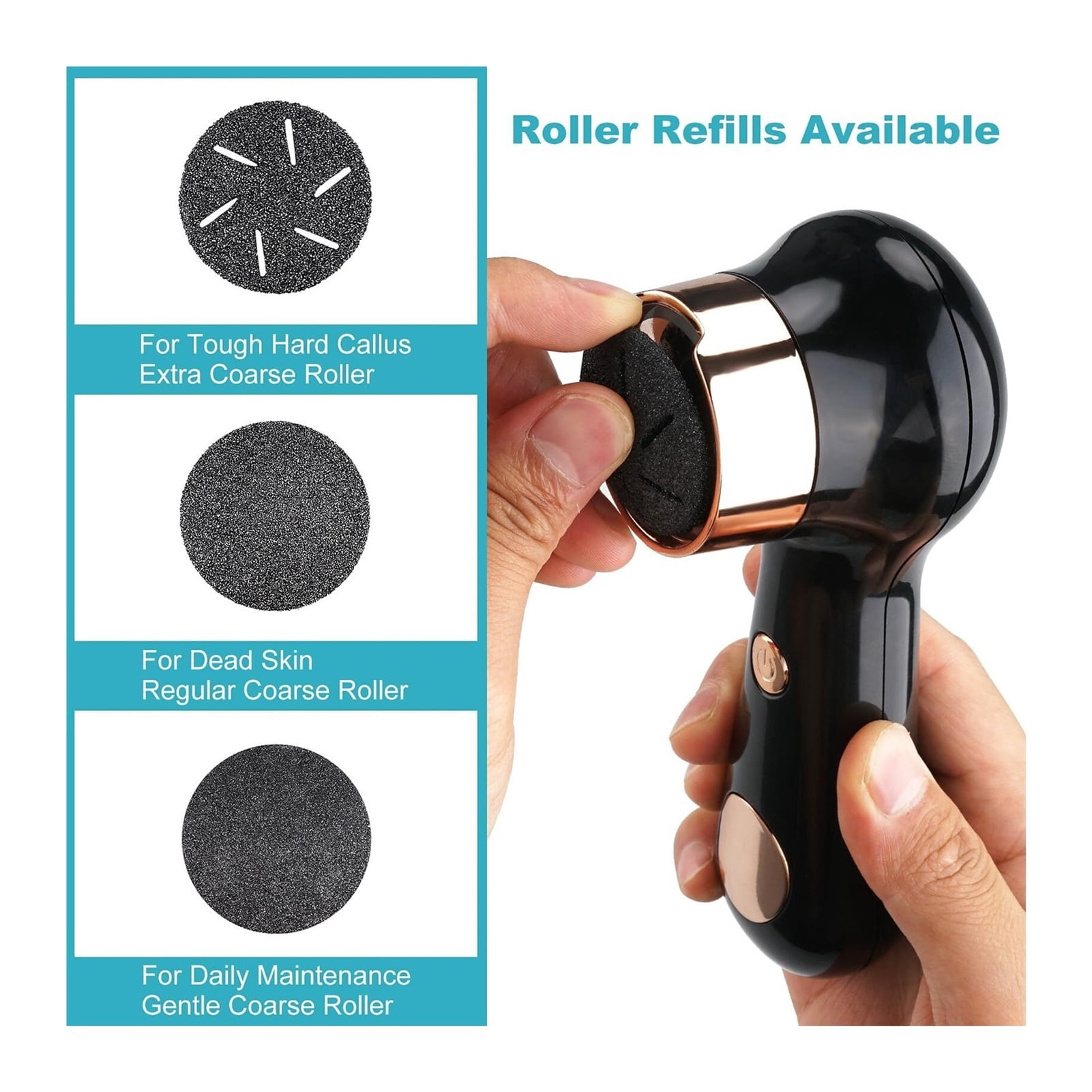 Electric Callus Remover for Feet with Vacuum, Premium Portable Pedicure Tools Rechargeable Waterproof 2 Speed Foot File Scrubber Callus Remover Tool Foot Care kit(Black)