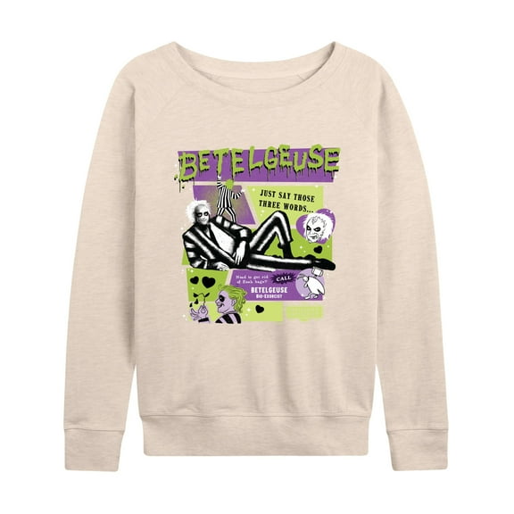 Beetlejuice Beetlejuice - Just Say Those Three Words - Women's French Terry Long Sleeve Shirt