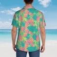 thumbnail image 6 of Daiia Colorful Palm Leaves Hawaiian Shirt for Men Gentle Cotton Regular Short Sleeve Casual-XX-Large, 6 of 9