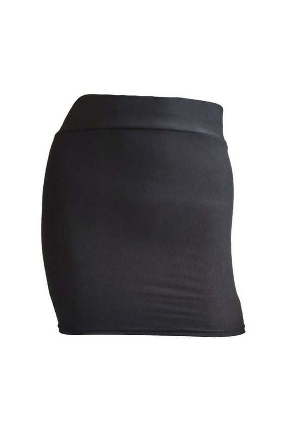 Women's Workout Skirt Basic Stretchy High Waist Pencil Bodycon Short Mini Skirts for Women Black