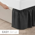thumbnail image 3 of CGK Linens Wrap Around Dust Ruffle Bed Skirt - For King Size Bed With 12 Inch Drop, Easy Fit Elastic Strap - Pleated Bedskirt, Black, 3 of 7
