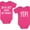Wow pink / Wow pink, variant on Infant Twins Baby Boys Girls Bodysuit 2pc Matching Set Gift For Siblings Outfit Wow pink 24M (18-24M) / Wow pink 24M (18-24M)