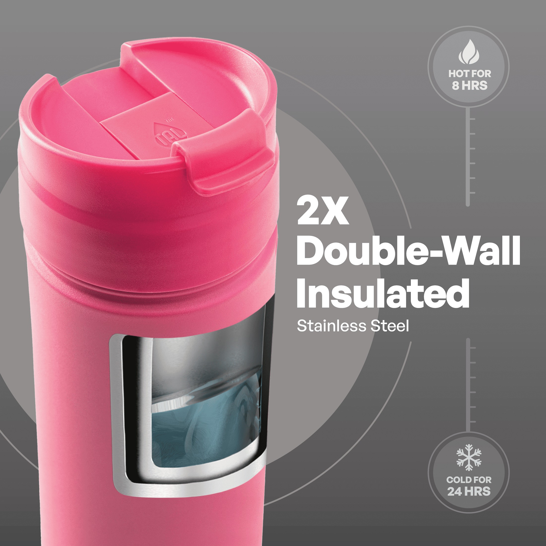 TAL 18oz Stainless Steel Ranger Coffee Travel Mug, Pink