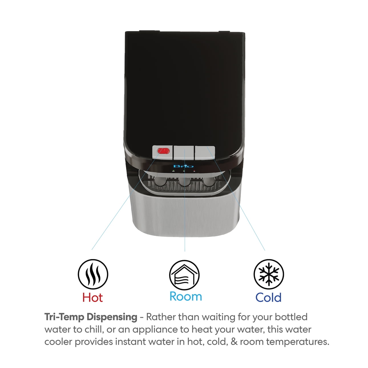 Brio 400 Series 2-Stage Filtration Water Dispenser Tri-Temp, Connects to your water line, Height 41.05"