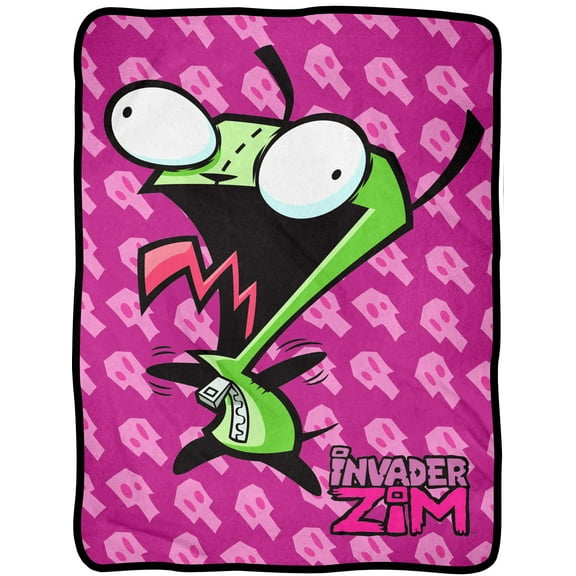 Invader Zim Throw Blanket- GIR Evil Laugh Fuzzy Soft Fleece Throw Blanket For Bed Couch 46" X 60"