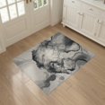 thumbnail image 3 of ODIKA 3'x5' Grey Watercolor Abstract Flowing Washable Area Rug Marble Veined Pattern with Fluid Non-Slip, Flatweave, Easy Care for Hallway, Laundry Room, 3 of 7