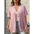 thumbnail image 3 of Women Oversized Cardigan Sweaters Short Sleeve Button Down Casual Lightweight Loose Knit Cardigans, 3 of 5