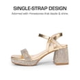 thumbnail image 3 of Sandalias para Niñas DREAM PAIRS Talla 5 Tacones Anchos Dorados, 3 of 6