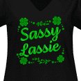 thumbnail image 4 of Inktastic Sassy Lassy with Green 4 Leaf Clovers Women's Plus Size V-Neck T-Shirt, 4 of 5