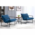 thumbnail image 5 of Silla de acento de terciopelo moderno elegante, silla reclinable contemporánea de marco de metal con cojín de asiento profundo para la oficina en el hogar, 5 of 5