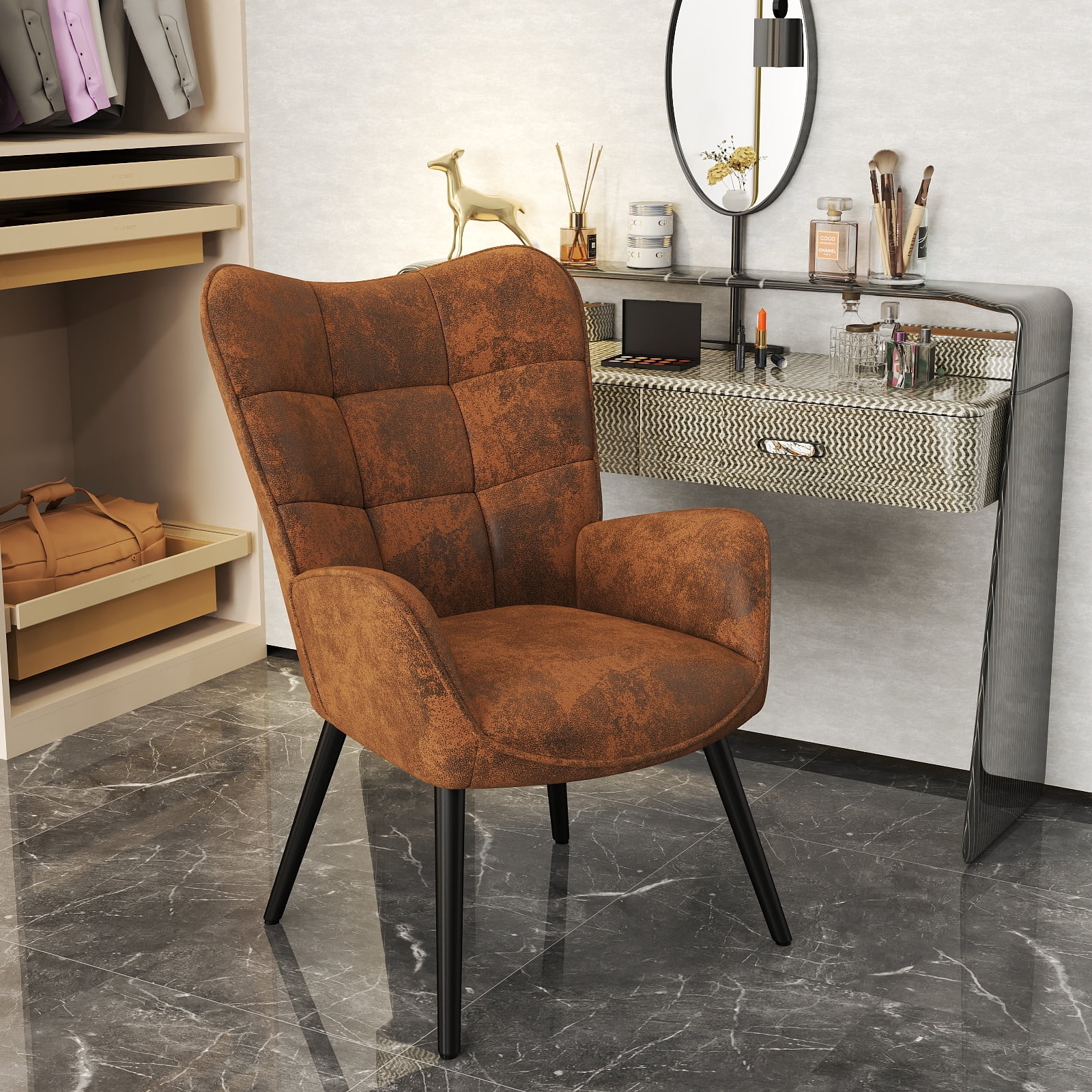 Velvet Vanity Chair HomVent Velvet Makeup Vanity Chair With Gold Metal