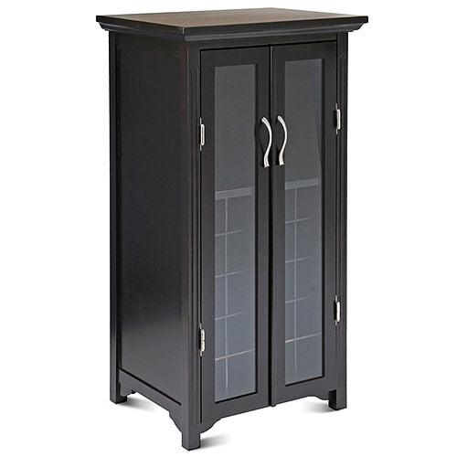 Wine with French Glass Doors, Espresso