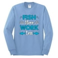 thumbnail image 2 of Wild Bobby, Fish More Work Less Pro Fishermen, Fishing, Men Long Sleeve Shirt, Light Blue, Small, 2 of 4
