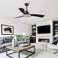 thumbnail image 3 of Ceiling Fan with Lights Remote Control,52"Black Ceiling Fan with 3 Color Temperature,3 Reversible Blade for Bedroom, Indoor/Outdoor Use, 3 of 16