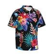 thumbnail image 2 of Easygdp Tropical Palm Leaves Men's Hawaiian Shirts Print Lapel Short Sleeve for Beach, vacation, party, casual occasions - Medium, 2 of 9