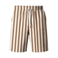 thumbnail image 5 of Men's Cotton Blend Sweat Shorts 2026 Summer Drawstring Elastic Waist Knee Length Casual Athletic Shorts with Pockets Lounge Workout Bermudas Brown 2XL, 5 of 6