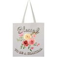 thumbnail image 3 of Inktastic Blessed to Be a Grandma- Flowers Tote Bag, 3 of 4