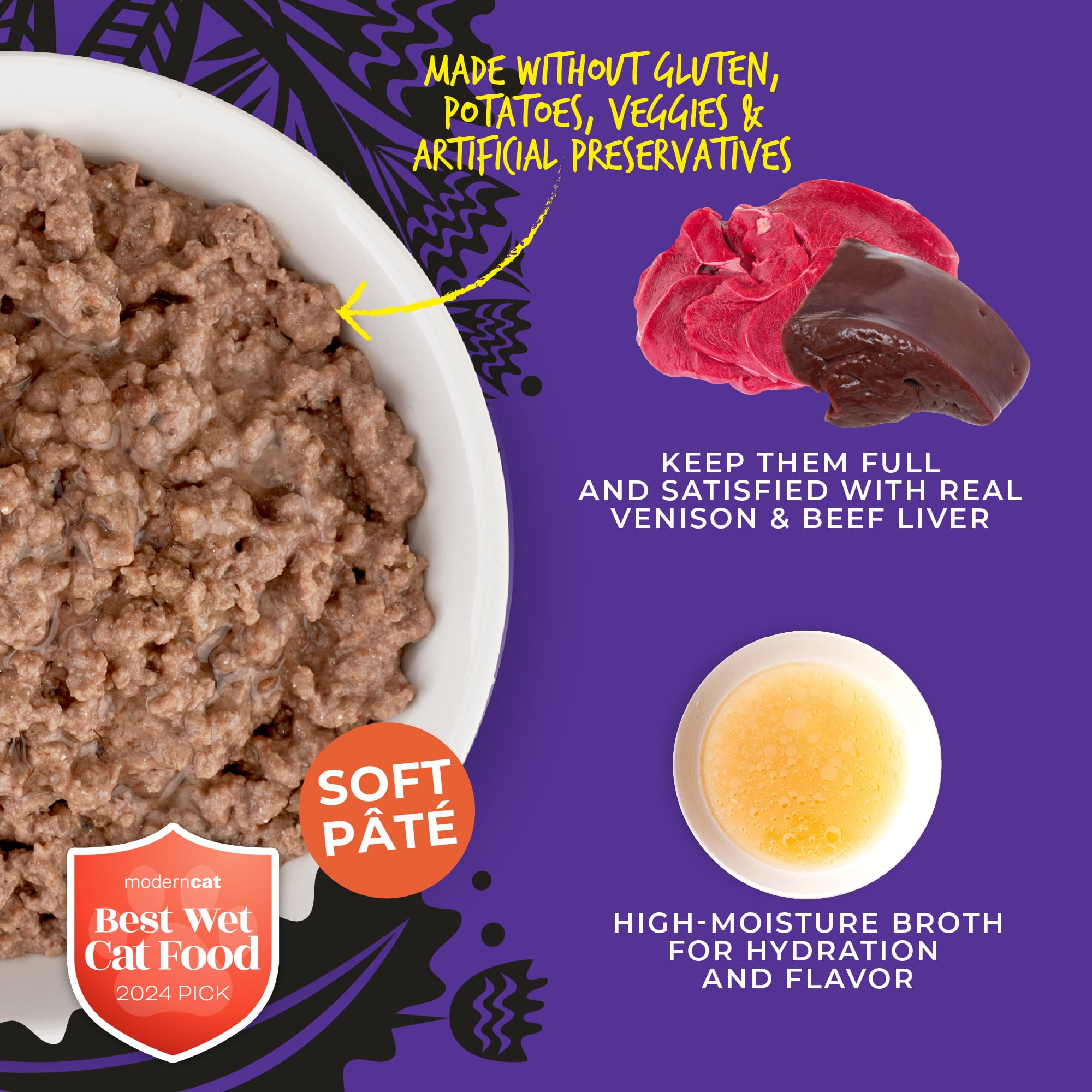 (2 pack) Tiki Cat After Dark Soft Pate Wet Cat Food, Venison & Beef Liver Recipe, 5.5 oz. Can