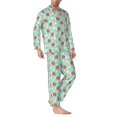 thumbnail image 2 of KLL Snail And Flower Sleepwear Mens Flannel Pajamas,Long Cotton Pj Set, 2 of 7