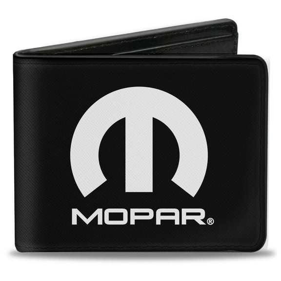 Mopar Wallet, Bifold, Mopar Logo Black White, Vegan Leather
