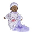 thumbnail image 1 of La Baby Boutique Hispanic 11 inch Small Soft Body Baby Doll dressed in Purple for Children 12 Months and older, 1 of 5