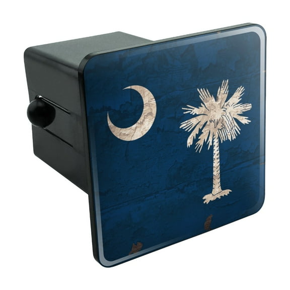 Rustic South Carolina State Flag Distressed USA Tow Trailer Hitch Cover Plug Insert