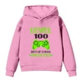 thumbnail image 5 of IWRICH Kids 100 Days of School Hoodies Long Sleeve Fleece Lined Hooded Sweatshirts Cute Tops,Size 2-14 Years Pink 140, 5 of 7
